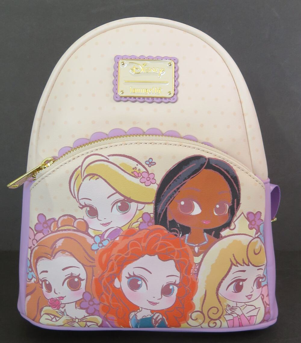 Nwt DISNEY X LOUNGEFLY Princess Chibi and Friends Saves Herself Backpack